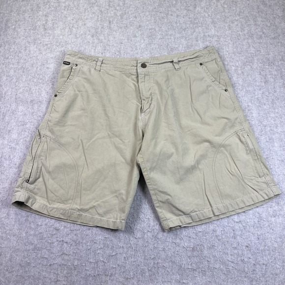 Kuhl Renegade Shorts Mens 40 Tan Beige Hiking Outdoor Utility Zip Pockets Casual - Picture 1 of 13